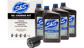 S&S Cycle Oil Change Kit - Black Filter - '99-'17 Twin Cam - 4 Us Quarts